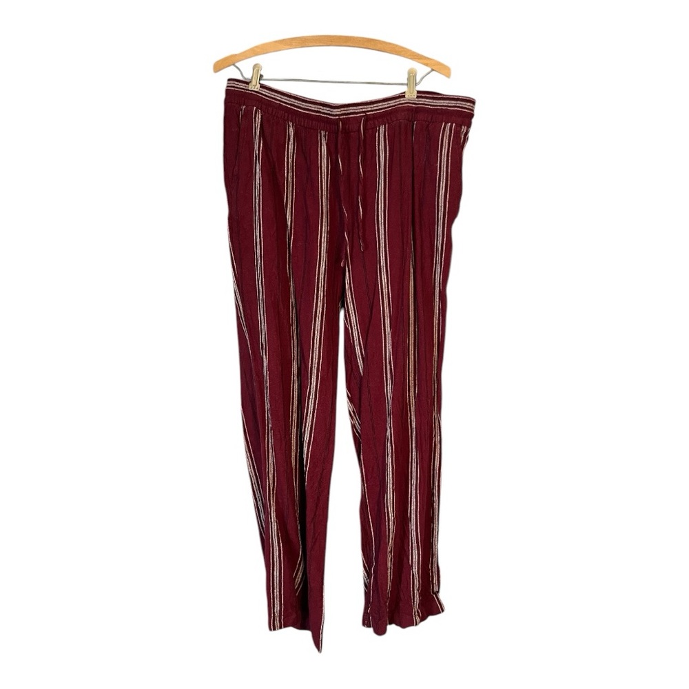 Old Navy Striped Burgundy Women’s Linen Pants